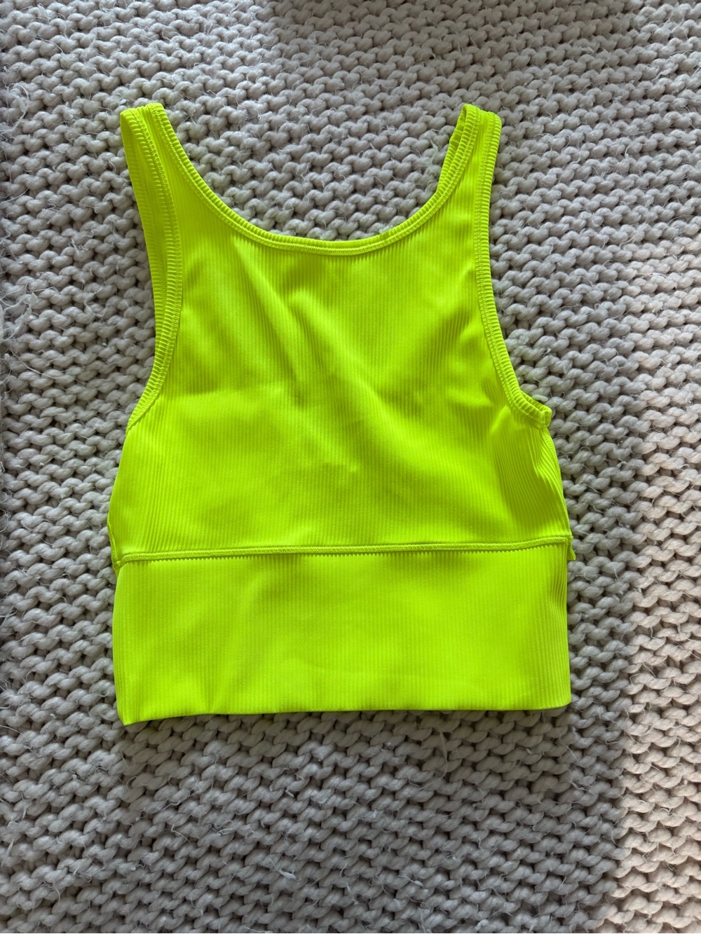 lululemon athletica Neon Yellow Ribbed Crop Tank